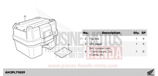 KIT,TOP BOX 38L NSS750S de 2025